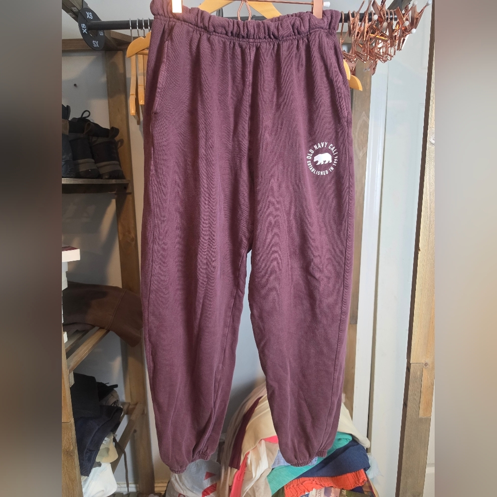 Old Navy Maroon Logo Sweatpants